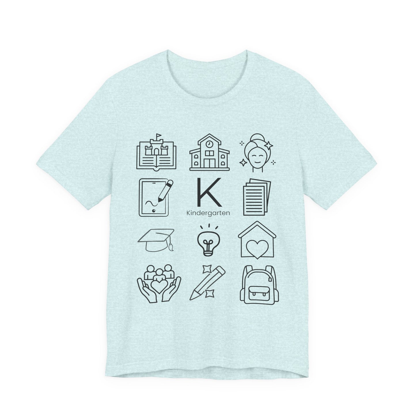 Kindergarten Teacher Icons Shirt | Minimal Back to School Tee