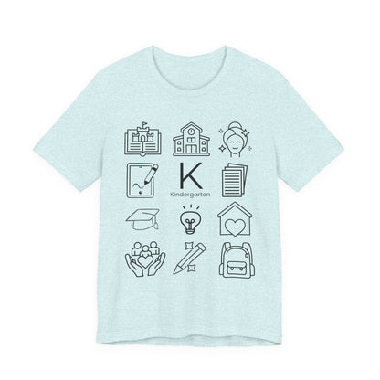 Kindergarten Teacher Icons Shirt | Minimal Back to School Tee
