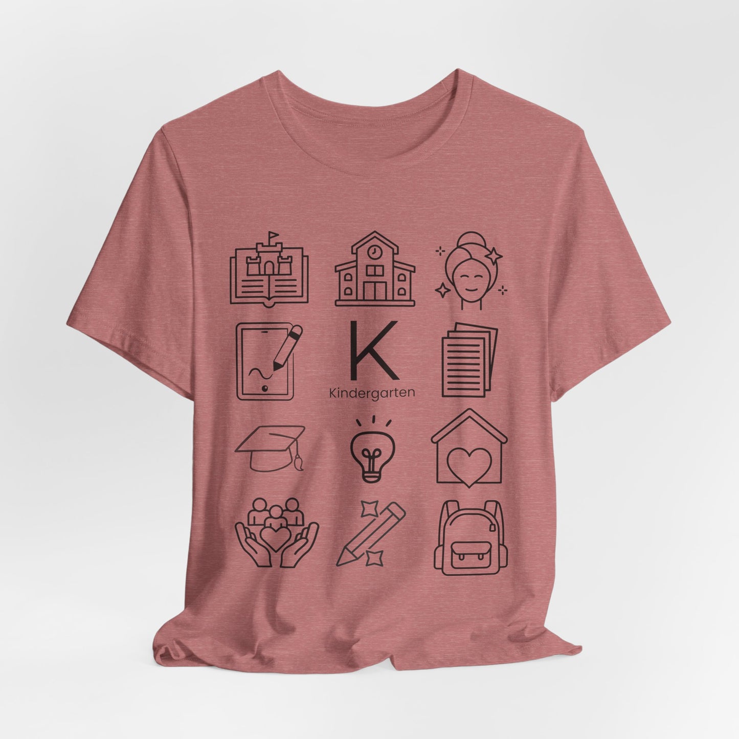 Kindergarten Teacher Icons Shirt | Minimal Back to School Tee