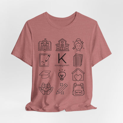 Kindergarten Teacher Icons Shirt | Minimal Back to School Tee