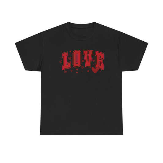 Retro Red Heart Valentine T-Shirt | Embroidered Love Graphic Tee