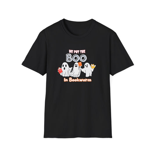 Ghost BOO in BOOKworm Spooky Unisex T-Shirt