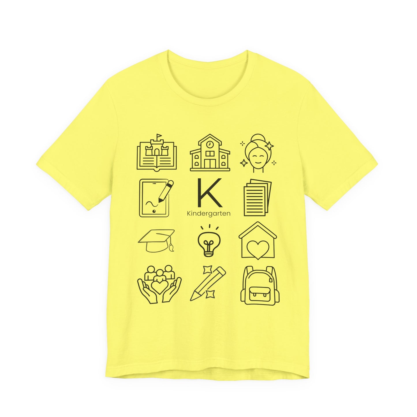 Kindergarten Teacher Icons Shirt | Minimal Back to School Tee