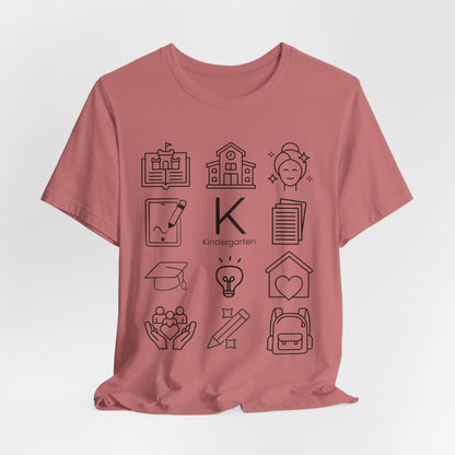 Kindergarten Teacher Icons Shirt | Minimal Back to School Tee