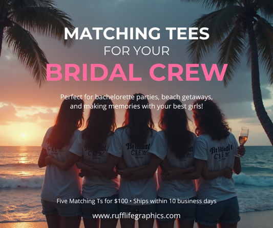 Bridal Party Shirts for Bachelorette Weekends & Wedding Events