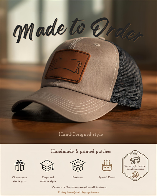 YOUR DESIGN Laser Etched Patch Richardson Trucker Hat