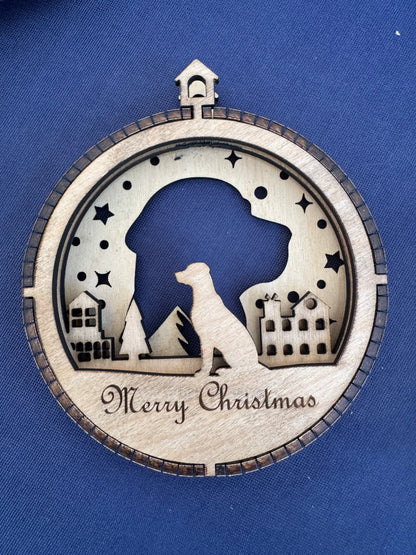 Personalized Dog Christmas Ornament Laser Cut