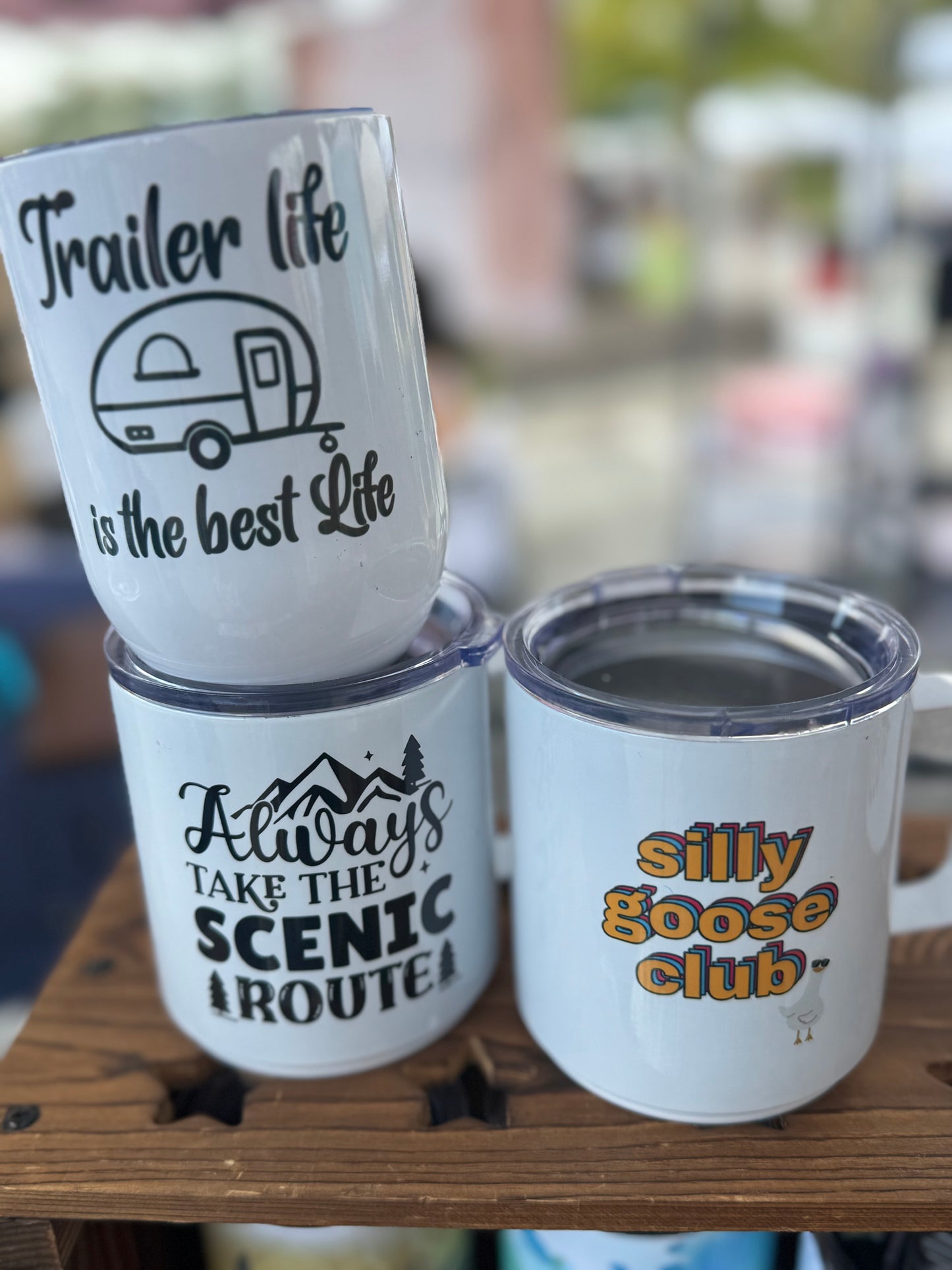 Coffee Mugs, Wine Tumblers and Camp Mugs