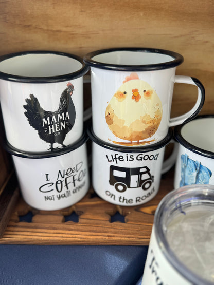 Coffee Mugs, Wine Tumblers and Camp Mugs