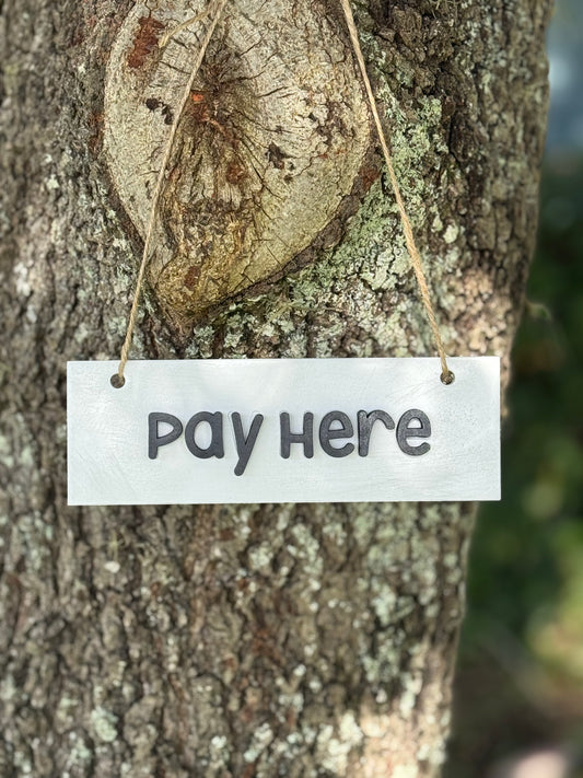 Order Here, Pay Here, Pick Up Here, Enter Here Custom Hanging Shop Signs