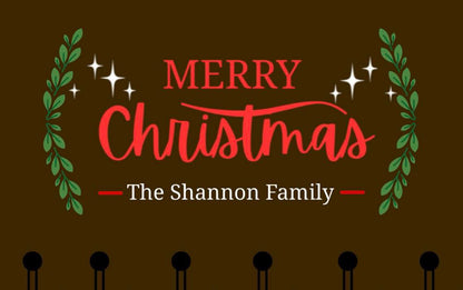 Personalized Merry Christmas Family Name Sign | Custom Christmas Stocking Wall Decor