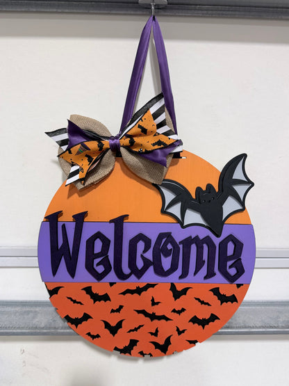 Welcome halloween bat door decor workshop 